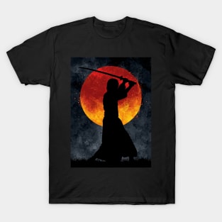 Samurai Moon Black T-Shirt